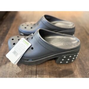 Crocs Siren Studded Clog Heel Black Women's Size M12 Sandals NEW